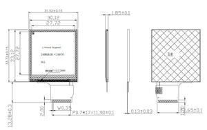 Módulo de Pantalla LCD TFT IPS Cuadrada de 1.54 Pulgadas 240x240, Módulo LCD ST7789V con Interfaz MCU de 1.54" para Aplicaciones de Hogar Inteligente - Product Image 2