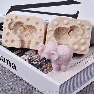 Sớm Riser Silicone hình con voi lật bánh khuôn tự làm phim hoạt hình hương liệu nến Silicone khuôn thạch cao trang trí đồ trang trí - Product Image 3