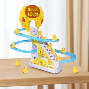 Jumon Baby Game Auto Sliding Railway Track Roller Coaster Slot Little Yellow Small Duck Climbing Stairs Eco-friendly Toy JET-50 - Product Image 3