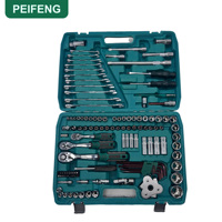 Kit d'outils de réparation automobile et domestique Premium PEIFENG PFB111113 121 pièces en acier au carbone OEM, durable, facile à utiliser, avec mallette rigide, clé à cliquet ultime