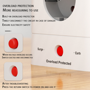 Mô hình Châu Âu 2A + 2C đa cắm 16A 3680W bảo vệ tăng điện máy tính để bàn hình dạng tháp mở rộng ổ cắm - Product Image 4