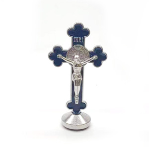 Decoración de Capilla, Crucifijo Católico Religioso, Cruz Católica con Colores en Forma de Gota de Aceite, Icono Religioso de Jesús, Estatuas Metálicas - Product Image 6
