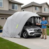 Abri de voiture pliable en acier inoxydable, tente de garage extensible pour l'extérieur, bonne protection solaire et performance d'étanchéité
