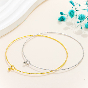18K Gold Plated <b>Copper</b> <b>Bracelet</b> 1.0mm 60mm Openable Design Unisex Fashion Cuff Jewelry Accessory - Product Image 1