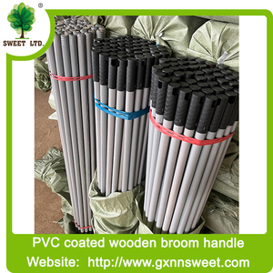 Venta al por mayor 120cm 150cm Natural Pvc recubierto mango de escoba de madera con hilo griego italiano para escoba - Product Image 3
