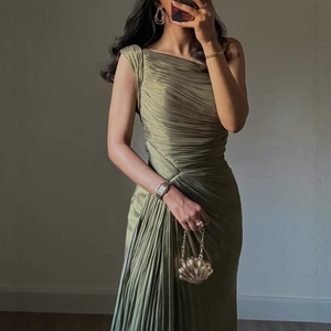 Vestido <span class=keywords><strong>de</strong></span> noche elegante para mujer, <span class=keywords><strong>de</strong></span> un solo hombro, con ilusión óptica, <span class=keywords><strong>de</strong></span> cachemira, silueta lápiz, largo hasta el suelo, con cintas, <span class=keywords><strong>de</strong></span> secado rápido - Product Image 3
