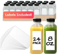 Botella de Plástico PET Transparente Vacía de 250 ml para Jugo, Leche, con Logotipo Personalizado, Botella para Bebidas para Venta