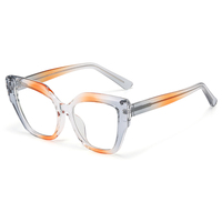 Monture de lunettes optiques pour femmes Partagas avec logo personnalisé, œil de chat, charnière à ressort, blocage de la lumière bleue, branches CP