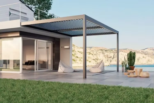 Pérgola <span class=keywords><strong>de</strong></span> Aluminio Resistente <span class=keywords><strong>de</strong></span> 12x14 Pies con Persianas Ajustables, <span class=keywords><strong>Cortinas</strong></span> y Mosquitera, Toldo <span class=keywords><strong>para</strong></span> Patio Resistente a la Intemperie - Product Image 5
