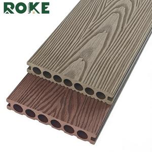 Planches de terrasse WPC co-extrudées avec revêtement, imitation bois, antidérapantes, résistantes à l'eau, à clipser, pour jardin extérieur, fabriquées par ROKE Factory Co. - Product Image 6