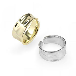 Anello da Donna in Ottone Placcato Oro 14K con Curva Convessa, Gioiello Classico per Feste e Anniversari con <span class=keywords><strong>Personalit</strong></span>à - Product Image 4