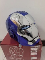 Casque de super-héros bleu, masque de cosplay, portable pour adultes et enfants, cadeau