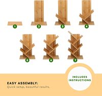 Bibliothèque moderne à 4 niveaux en bambou avec un design d'arbre unique Nouveau design de support de rangement en bois qui maximise l'espace vertical