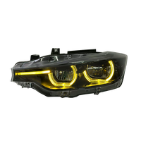 Faro Delantero para Automóvil SJC para BMW Serie 3 F30 F35 2013-2018, Estilo Black Shadow LCI, Doble Color Amarillo y Blanco, DRL, Faro LED Completo