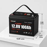 Batterie LiFePO4 auto-chauffante Enlzh 12,8 V 100 Ah, pack de batteries lithium rechargeables 25,6 V, prise en charge OEM ODM