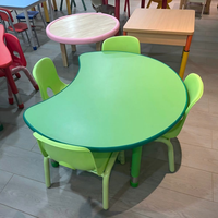 Ensemble table et chaises pour enfants en bois avec pieds en métal réglables en hauteur, mobilier d'éducation préscolaire pour garderie et salle de classe