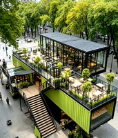 Restaurant portable en conteneur préfabriqué en acier, café mobile et stand alimentaire, design de magasin moderne pour usage en atelier