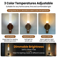 Nouvelle Lampe Murale Intelligente à Capteur Corporel LED, Veilleuse Tricolore Magnétique Rechargeable pour Chambre et Armoire