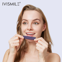 Tiras Blanqueadoras de Dientes Moradas Secas con Mecanismo de Blanqueamiento Dual, Sin Peróxido, 8% PAP + V34, para Dientes Sensibles, con Logotipo Personalizado OEM/ODM