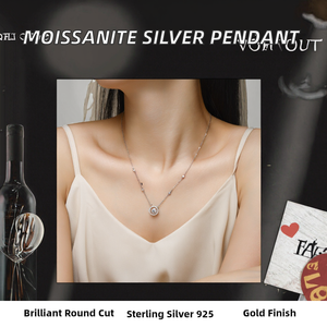 Nouveauté : Colliers en argent sterling plaqué or avec moissanite taille brillant 1 carat VVS D, certifiés GRA, testés au diamant - Product Image 2