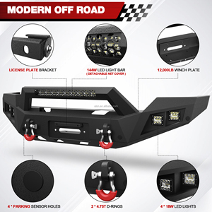 Parachoques Delantero y Trasero de Ancho Completo para Chevy Silverado 1500 2016-2018, Color Negro, <span class=keywords><strong>Precio</strong></span> de Fábrica ULON, Accesorios para Automóviles - Product Image 4