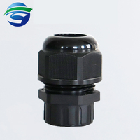 P68 ROHS CE IP68 Connecteur de presse-étoupe en nylon noir étanche à haute tension avec filetage métrique M et joint en caoutchouc pour usage industriel