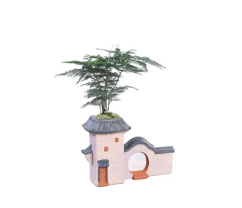Promotionele huis vormige keramische bloempot succulente pot voor huisdecoratie