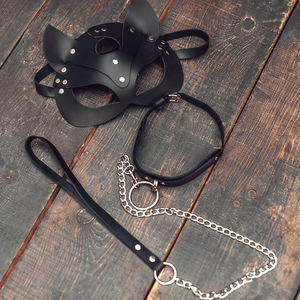 Collier en métal sexy pour femmes avec masque, collier en cuir d'<span class=keywords><strong>esclave</strong></span>, chaîne BDSM, collier de bondage, accessoires de jouets sexuels pour adultes - Product Image 2