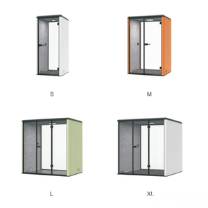 Cabine insonorisée HAUMR en aluminium avec verre trempé de 10 mm et moquette textile pour appels téléphoniques privés dans les bureaux ouverts et les halls d'hôpitaux - Product Image 3
