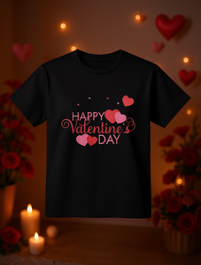 T-shirt per San Valentino da donna, manica corta, girocollo, vestibilità ampia, casual, stampata con cuori e lettere, jersey 100% cotone - Product Image 2