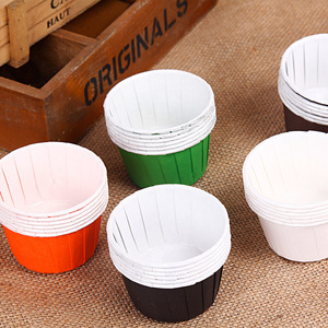 Solid Color Rolled Edge Cupcake Liners 50x39mm PE Coated <b>Paper</b> Cups For Baking Cake Tools - Product Image 4