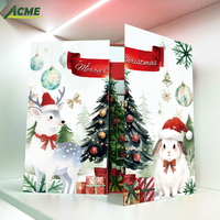 Boîte cadeau de Noël en gros personnalisée avec calendrier de compte à rebours de 24 jours, motif animal, étui rigide, laminé mat, huile essentielle