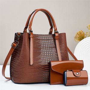 Ensemble de 3 sacs à main en cuir PU brillant pour femmes, sacs à main hobo, sacs à bandoulière, grande capacité, sacs à main pour femmes - Product Image 2