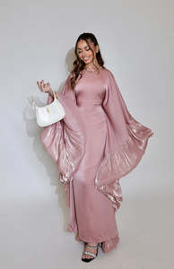 LEDUO Customized Elegant Luxury Women Muslim Satin Rayon Ruffle Sleeve Maxi Modest Islamic <b>Abaya</b> Spring - Product Image 3