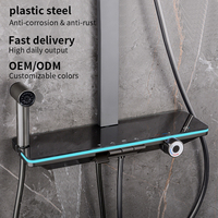Robinet de douche intelligent mural en acier inoxydable brossé avec affichage numérique et ensemble de douche à jet doux pour salle de bain