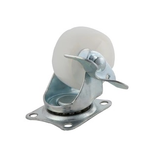 Industrial Design 50mm White PP Flat Casters Eco Friendly Silent Adjustable Roller Bearing 40kg Capacity Furniture <b>Wheels</b> - Product Image 3