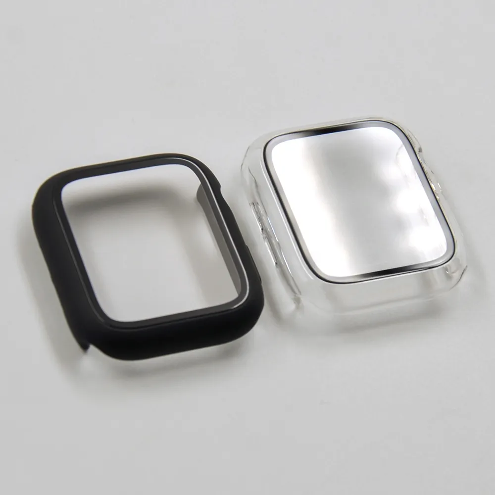 Película para relógio 3d curvada de vidro temperado, proteção completa para apple watch duas em um protetor de tela para iwatch