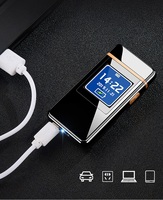 Briquet électrique minimaliste en alliage de zinc Lovisle Tech avec écran LCD numérique USB pour cigarettes et cigares - Cadeau pour homme