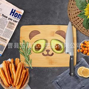 Bamboo Cutting Board 21.5x16x1.3cm Panda Design Rectangle Chopping <b>Block</b> For Kitchen Use - Product Image 3