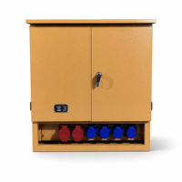 Gabinete de Distribución de Energía Industrial de Alta Resistencia 100A 380V, Caja de Panel Eléctrico de Acero con Patas de Montaje para Exteriores
