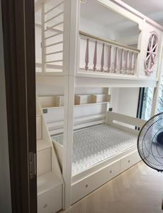 <span class=keywords><strong>Lit</strong></span> superposé confortable en bois massif rose moderne JS pour chambre d'enfant, adapté aux jumeaux ou à plusieurs enfants, utilisation à domicile et en hôtel - Product Image 6