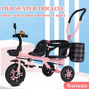 Tricycle pour jumeaux JXB hautement recommandé, sûr, stable, permettant de s'asseoir et de s'allonger, avec pare-soleil - Product Image 4