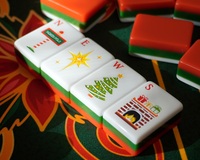 Nouveau jeu de Mahjong américain de luxe pliable et portable en acrylique gravé orange, collection 2026, pour table de casino
