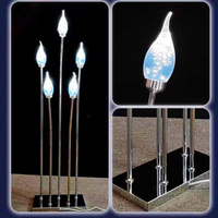 Lampe de sol en acrylique à bulles, support en métal argenté, lampe de chemin LED en forme de tulipe pour allée de mariage et décoration de scène