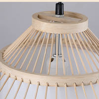 Lampe suspendue en bambou tressé en forme de coquille pour cuisine et restaurant