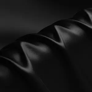 19mm charmeuse de seda de 114cm de ancho, NO.03 color negro para vestido ropa de dormir pijamas de camisas parejas camisas fundas de almohada