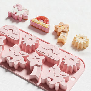 Moule à <span class=keywords><strong>gâteau</strong></span> SILIKOLOVE Factory à 8 cavités, LFGB, platine, antiadhésif, démoulage <span class=keywords><strong>facile</strong></span>, sans BPA, en silicone, pour la <span class=keywords><strong>décoration</strong></span> de gâteaux au mousse - Product Image 1