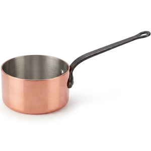 Rose Gold Copper Sauce <b>Pan</b> With Stainless Steel Lining Cast Iron <b>Handle</b> Heat Resistant For Gas And Induction Cookers Use - Product Image 1