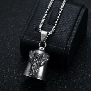 <b>Titanium</b> Steel Bell Pendant With Angel Wings Design For Men Women Fashion Necklace Gift Asymmetry Themed Pendants Stainless - Product Image 2
