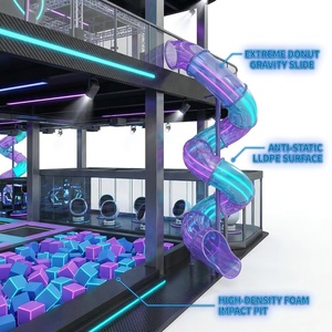 <span class=keywords><strong>Castillo</strong></span> Inflable <span class=keywords><strong>de</strong></span> Lujo con Temática Cyberpunk, Área <span class=keywords><strong>de</strong></span> Juegos Interior con Circuito Ninja Warrior y Tobogán Aéreo - Product Image 4